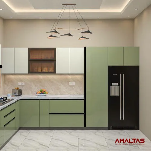Kitchen with Pull out Pantry and Fridge