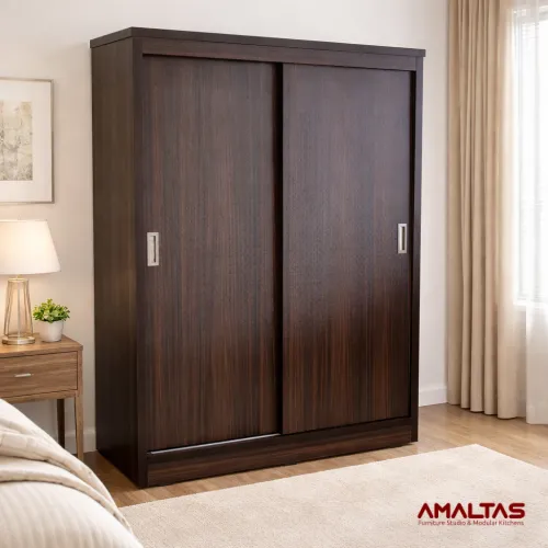 Amaltas PlyWood Sliding Door Wardrobe