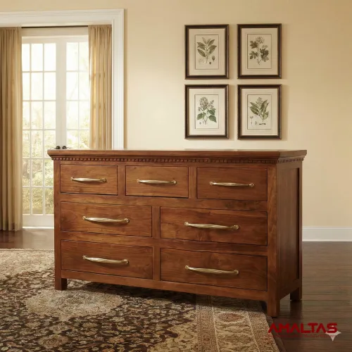 Amaltas Teak Wood Chest of Drawers - Wardrobes