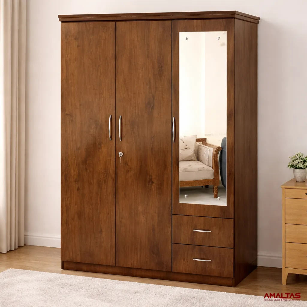 Amaltas Three Door Engineering Wood Wardrobe - Wardrobes