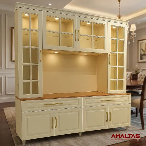Amaltas Crockery Cabinet in PU Polish - Wardrobes