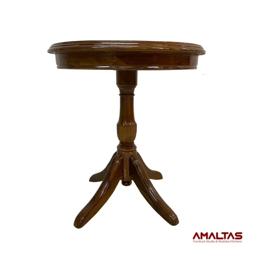 Amaltas Teak Wood Round Peg Table