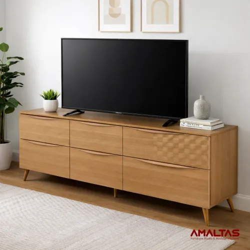 Amaltas TV Unit with 6 Drawers - Wardrobes