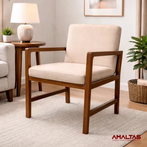 Amaltas Teak Wood Living Room Chair - Bedroom