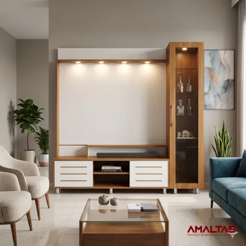 Amaltas TV Unit with Side Storage - Wardrobes