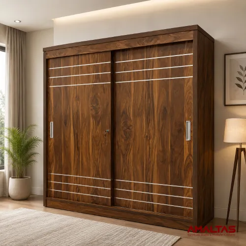 Amaltas Elite Engineering Wood Slider Wardrobe - Wardrobes