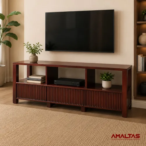 Amaltas Urvashi Tv Unit in Teak Wood - Wardrobes