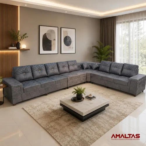 Amaltas Metro L-Shaped Sofa Set - Sofas