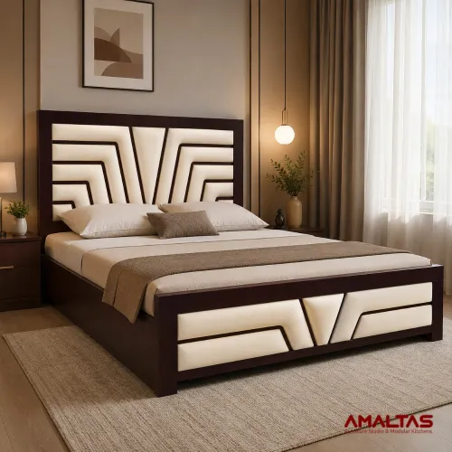 Amaltas V-Type Double Bed - Bedroom